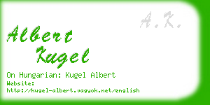 albert kugel business card